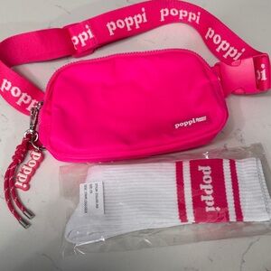 Poppi Hot Pink Logo Belt Bag